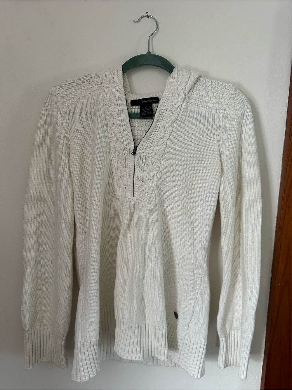 CK Cable Trim Half-Zip Sweater Hoodie